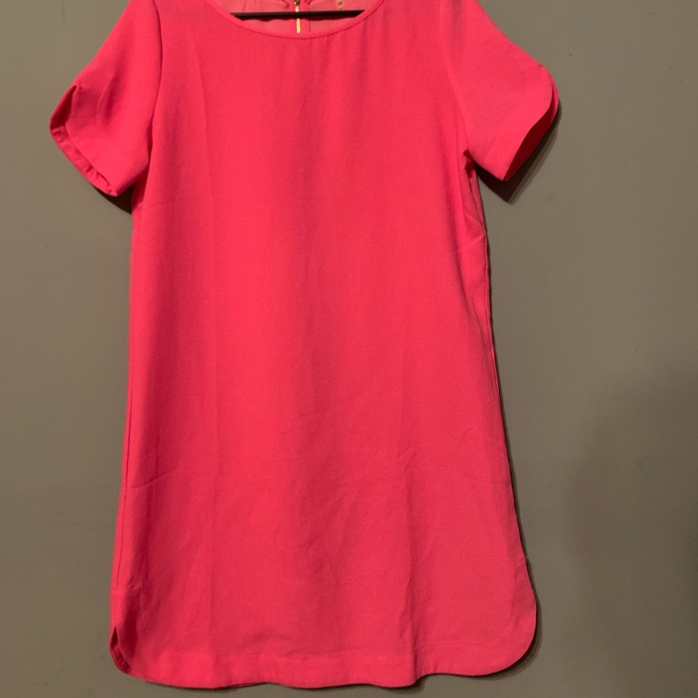 Pink, zip back cocktail dress
